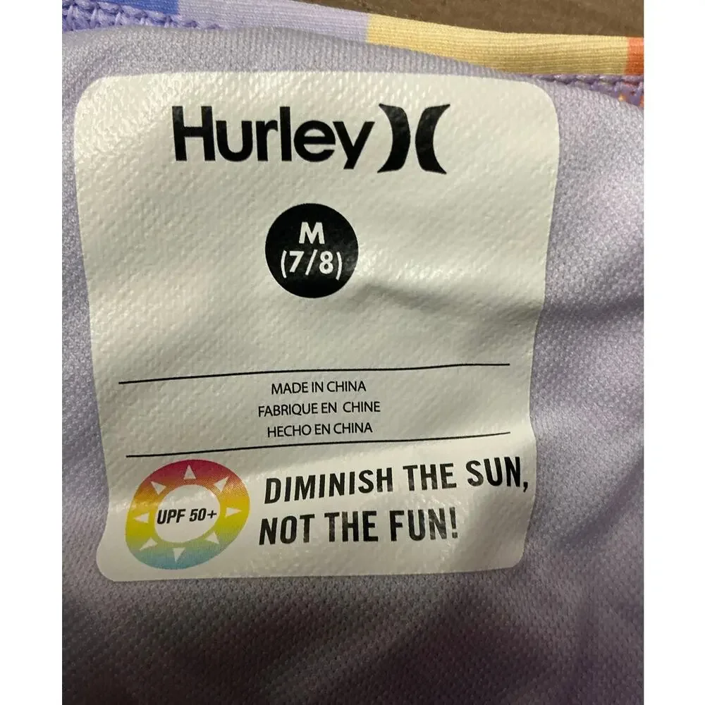 Hurley Girls 2-Piece Braided Ruffle Tankini Swimsuit Size M (7/8)
